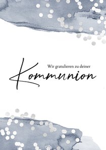 Karte Glückwunsch Kommunion Aquarell