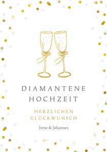 Karte Glückwunsch Sektgläser Diamantene Hochzeit 