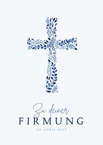 Karte Glückwunsch zur Firmung Kreuz aus Zweigen