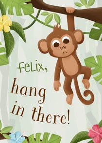 Karte Gute Besserung Affe 'Hang in there'