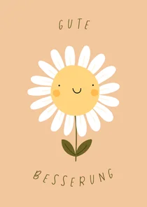 Karte Gute Besserung Lachende Blume