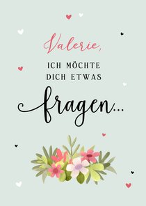 Karte Trauzeugin fragen Blumen Vintagelook