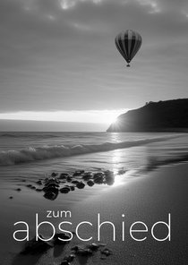 Karte Zum Abschied Heißluftballon am Strand