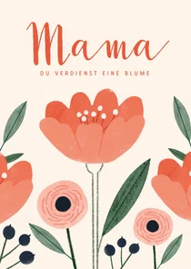 Karte zum Muttertag Blume & Foto innen