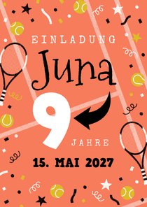 Kindergeburtstag Einladung Tennis spielen 9 Jahre