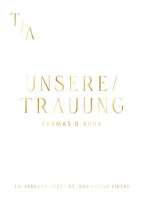 Kirchenheft minimalistisch Goldschrift