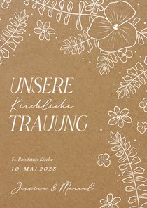 Kirchenheft romantische Blumen & Kraftpapierlook