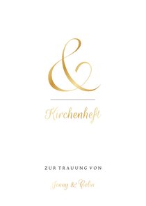 Kirchenheft zur Hochzeit Ampersand gold