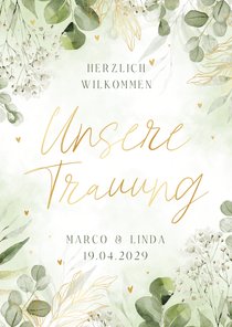 Kirchenheft zur Hochzeit Aquarellzweige