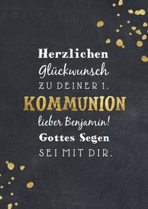 Kommunion Glückwunschkarte Goldakzente