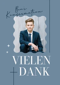 Konfirmation Dankeskarte Foto grafisches Kreuz
