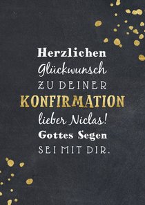 Konfirmation Glückwunschkarte Goldakzente