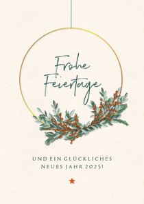 Kunden-Weihnachtskarte moderner Kranz