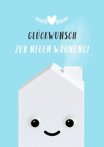 Lustige Glückwunschkarte neue Wohnung