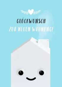 Lustige Glückwunschkarte neue Wohnung