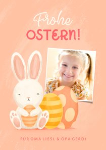 Lustige Osterkarte eigenes Foto & Osterhase