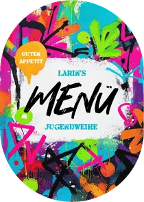 Menükarte Jugendweihe Buntes Graffiti