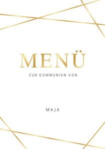 Menükarte Kommunion goldene Linien