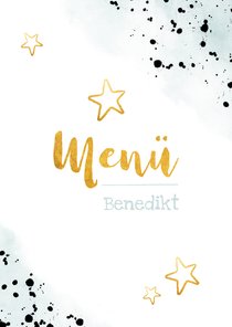 Menükarte Konfirmation Aquarelllook mit Sternen