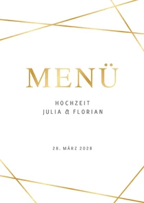 Menükarte Linienspiel gold