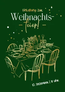 Mitarbeiter-Einladung zur Weihnachtsfeier festlicher Tisch
