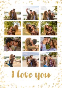 Moderne Fotocollage 'I love you' mit 12 Fotos 