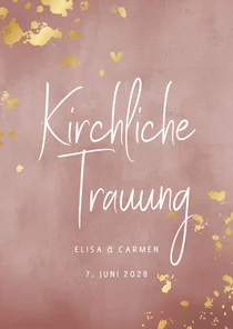 Modernes Hochzeits-Kirchenheft Goldtupfen