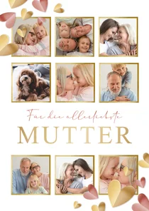 Muttertagskarte Fotocollage & Herzchen