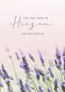 Muttertagskarte Lavendel 'Mutter im Herzen'