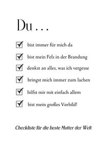 Muttertagskarte Weltbeste-Mutter-Checkliste