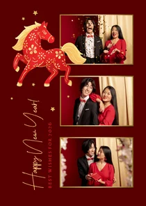Neujahr Fotocollage-Karte chinesisch Feuerpferd