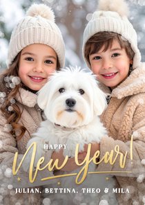 Neujahrsgrußkarte eigenes Foto 'Happy New Year' 