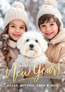 Neujahrsgrußkarte eigenes Foto 'Happy New Year' 