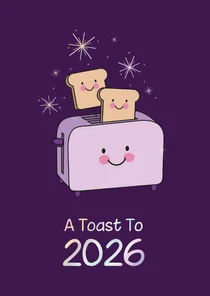Neujahrskarte 'A toast to 2026'