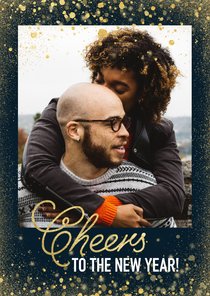 Neujahrskarte 'Cheers to the new year' mit Foto