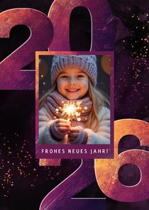 Neujahrskarte Foto & 2026 lila