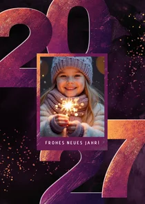 Neujahrskarte Foto & 2027 lila