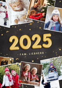 Neujahrskarte Fotocollage 2025 Folienballon 