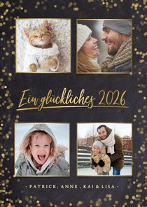 Neujahrskarte Fotocollage goldene 2026