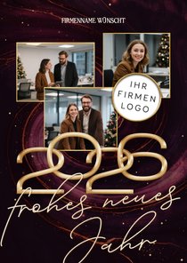 Neujahrskarte geschäftlich Logo Fotocollage Swirl