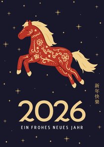 Neujahrskarte Jahr des Pferdes China