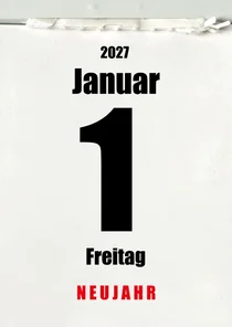Neujahrskarte Kalenderblätter