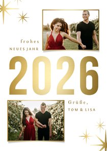 Neujahrskarte 'Sparkle 2026' mit 2 Fotos