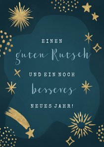 Neujahrskarte Sterne & Feuerwerk