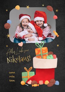 Nikolaus-Grußkarte mit Foto