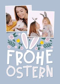 Ostergrußkarte mit Fotos und Hasenohren