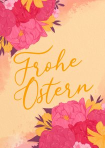 Osterkarte mit Blüten