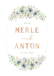 Romantische Hochzeitskarte Blumenornament