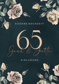 Romantische Karte zum 65. Hochzeitsjubiläum