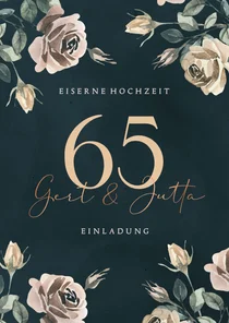 Romantische Karte zum 65. Hochzeitsjubiläum